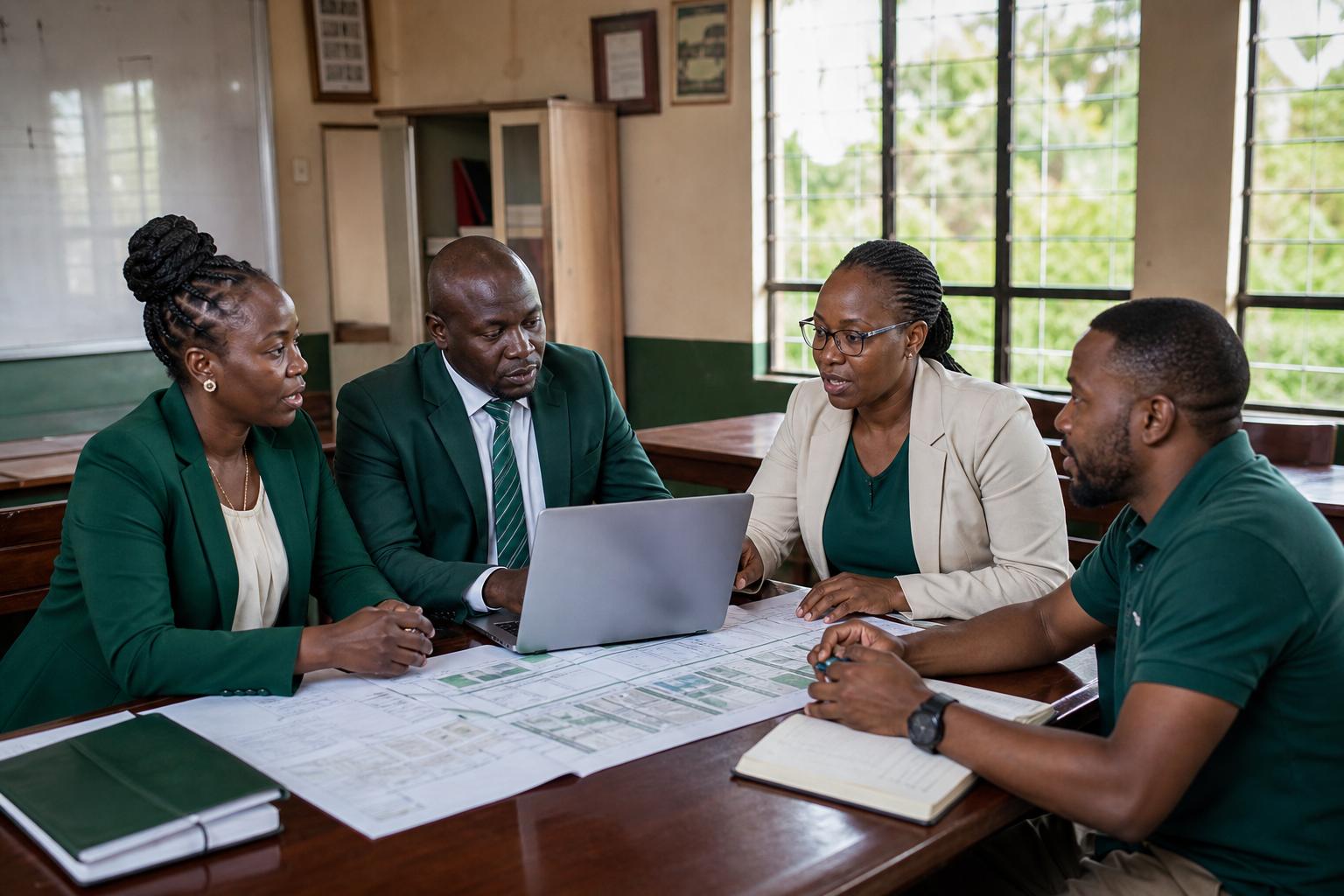 School leaders and LytLabs consultants reviewing a long-term technology roadmap